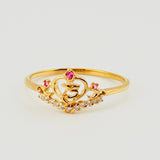 Anillo Corona Quinces Corazón 1.35gr / T6 3/4 / Oro Amarillo 18K *