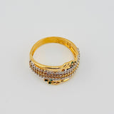 Anillo Trío Carril Espigas 4gr / T7 1/4 / Oro Amarillo 18K *