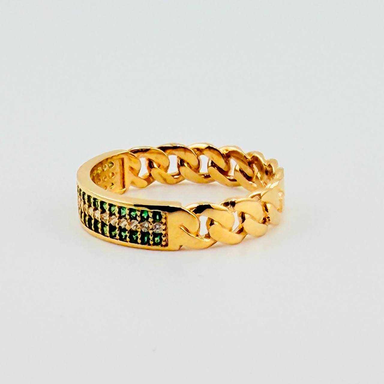 Anillo Cubano Parcial 3.5gr / T8 1/4 / Oro Amarillo 18K *
