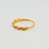 Anillo Linea Corazones 1.7gr / T7 1/4 / Oro Amarillo 18K *