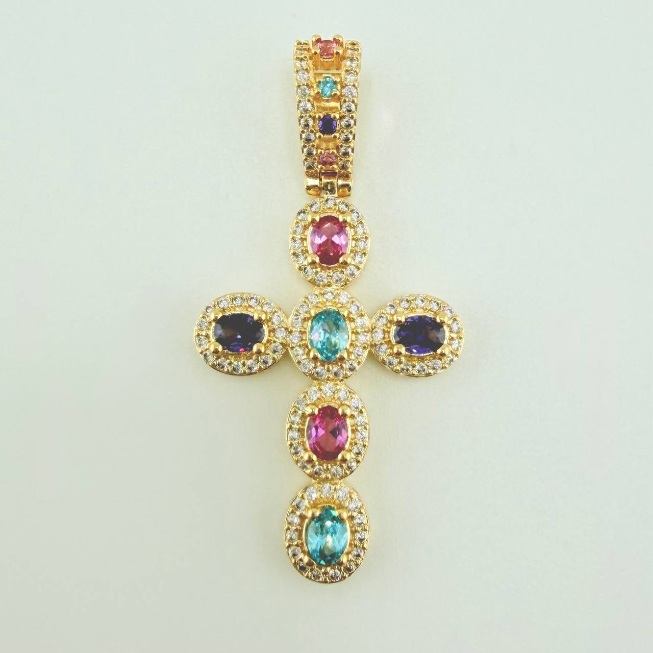 Solid Cross Pendant 5.8gr / 1 3/4 in / Yellow Gold 18K
