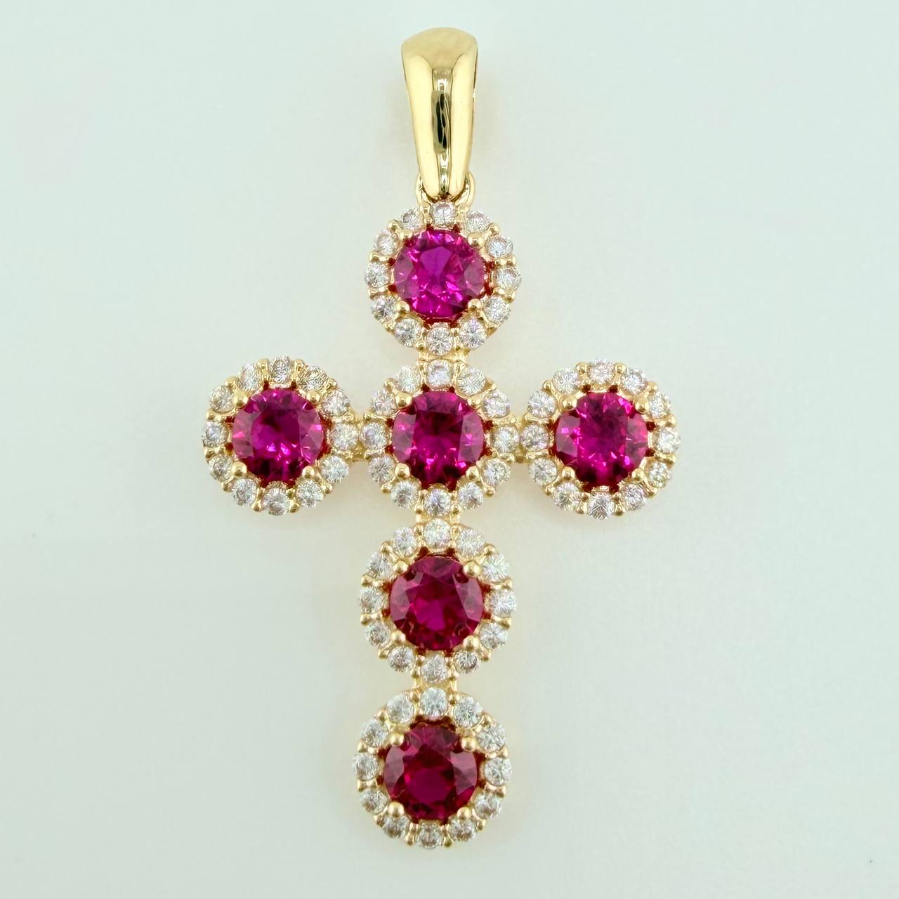 Dije Cruz Tupida 3.65gr / 1 1/2 in / Oro Amarillo 18K