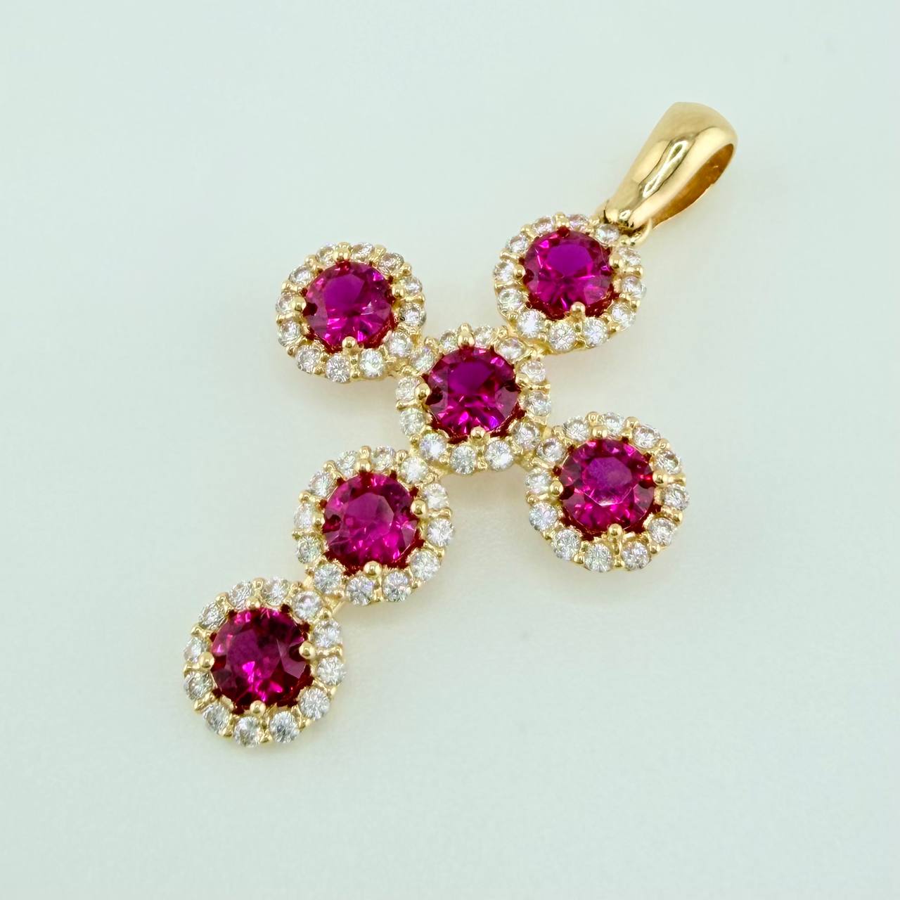 Dije Cruz Tupida 3.65gr / 1 1/2 in / Oro Amarillo 18K