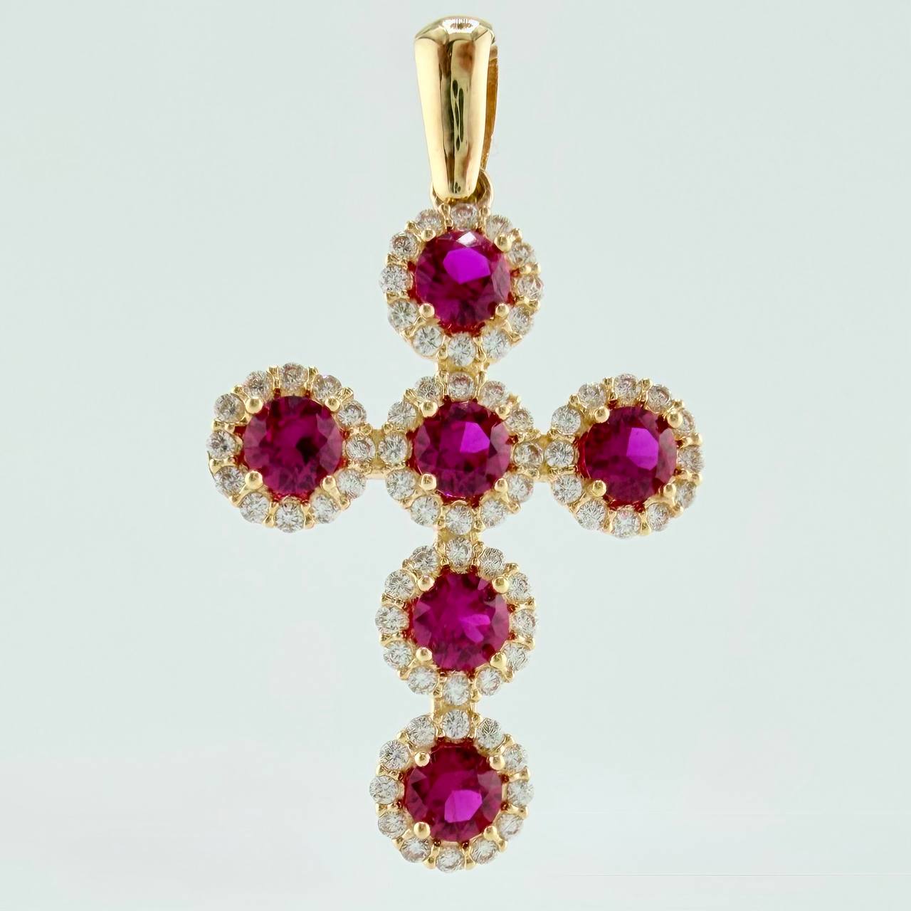 Dije Cruz Tupida 3.65gr / 1 1/2 in / Oro Amarillo 18K