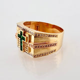 Anillo Cruz 8.55gr / T11 / Tres Oros 18K *