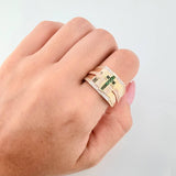 Anillo Cruz 8.55gr / T11 / Tres Oros 18K *