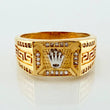 Anillo Corona Tribal 7.5gr / T10 1/2 / Dos Oros Amarillo Blanco 18K *
