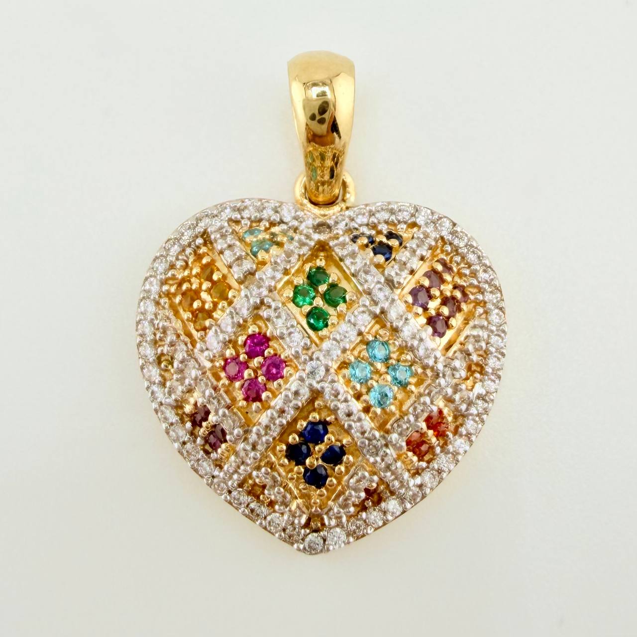 Solid Heart Pendant 5.05gr / 1 in / Yellow Gold 18K