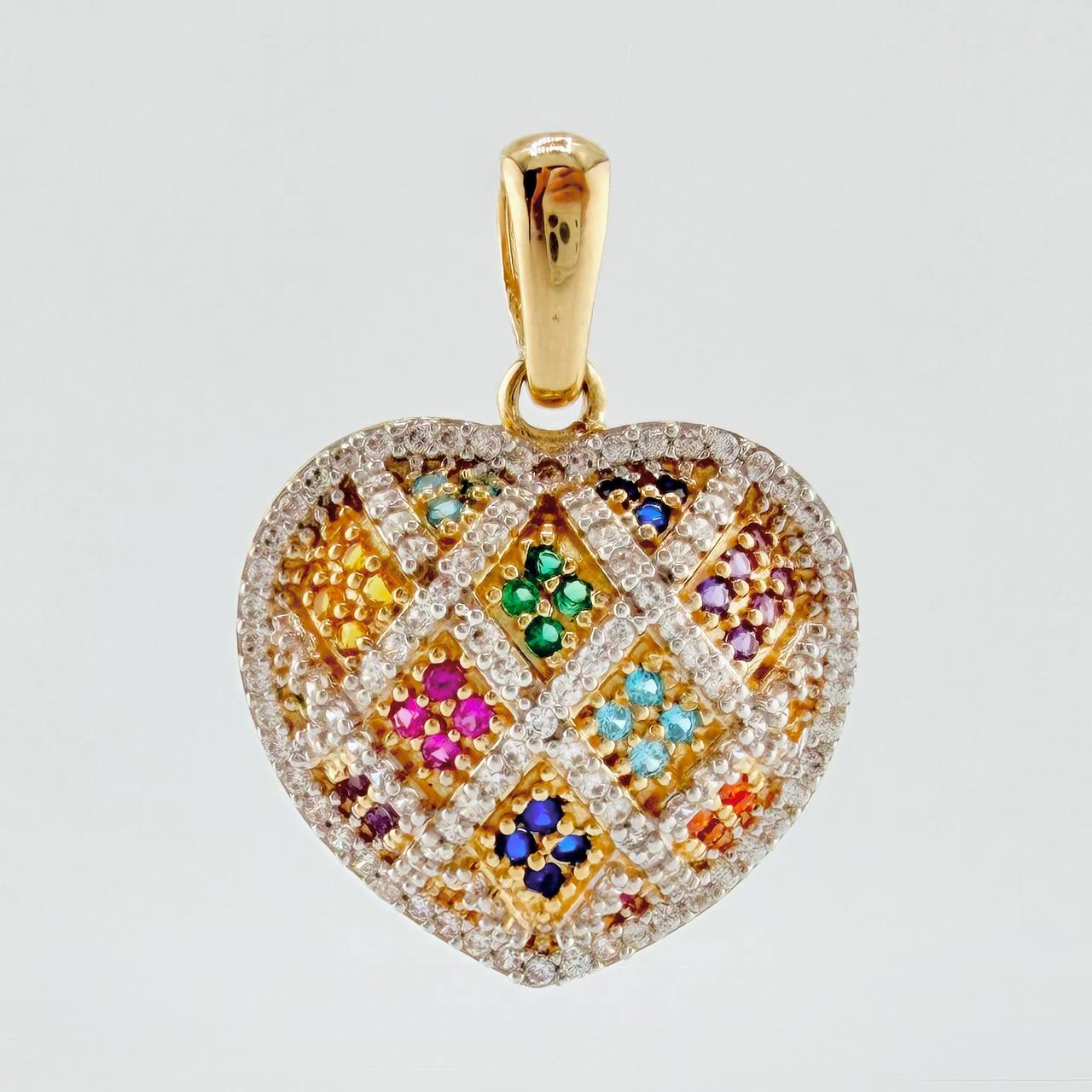 Solid Heart Pendant 5.05gr / 1 in / Yellow Gold 18K
