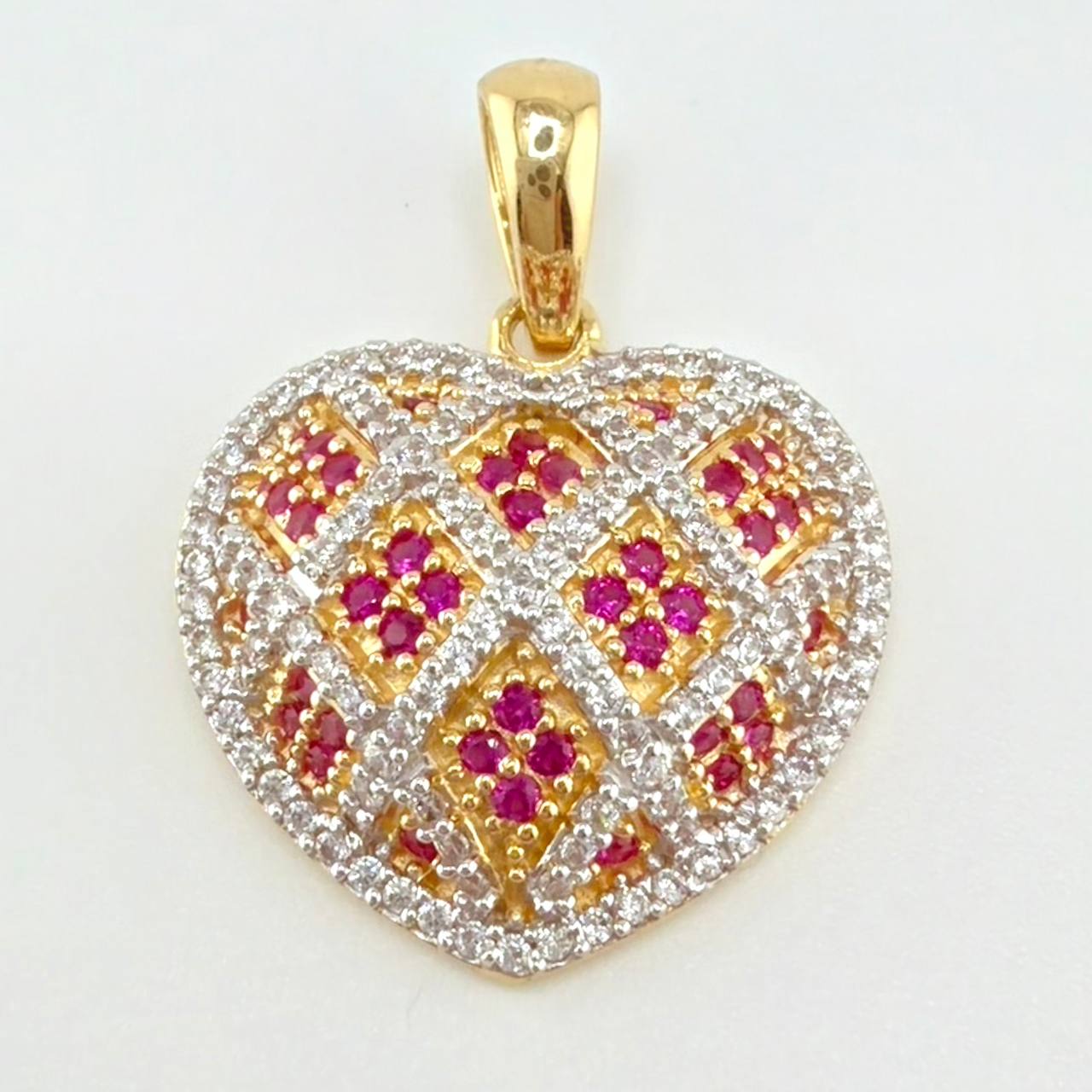 Solid Heart Pendant 4.75gr / 1 in / Yellow Gold 18K