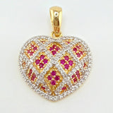 Solid Heart Pendant 4.75gr / 1 in / Yellow Gold 18K