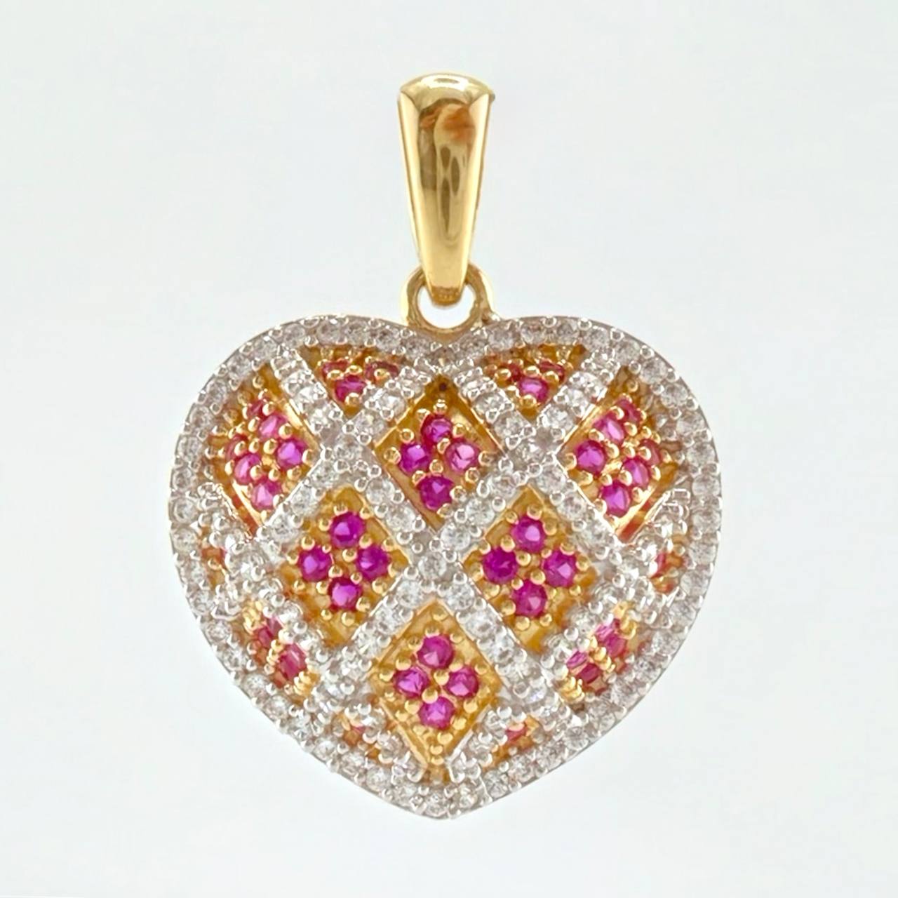 Solid Heart Pendant 4.75gr / 1 in / Yellow Gold 18K