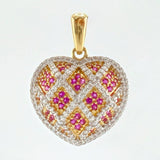 Solid Heart Pendant 4.75gr / 1 in / Yellow Gold 18K