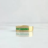 Intermediate Rail Ring Band 3.3gr / T5 3/4 / White Zircons - 18K Yellow Gold Green