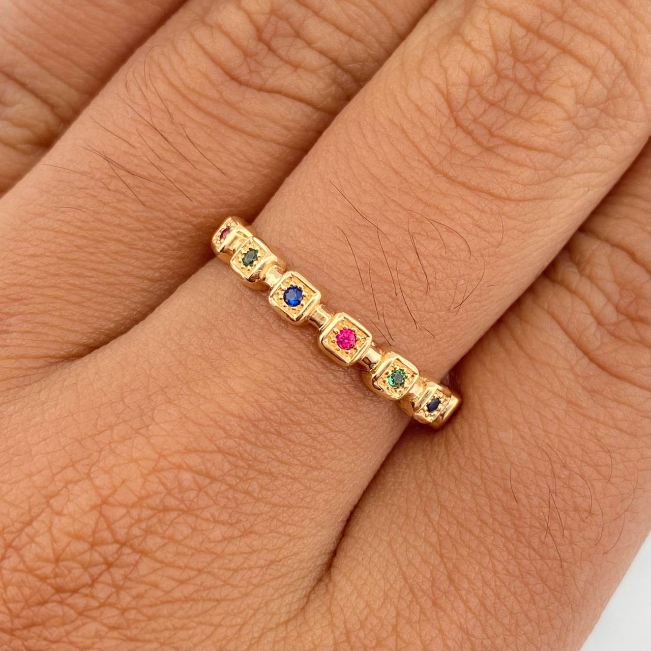 Churumbela Squares Ring 1.75gr / T7 1/2 / Yellow Gold 18K %