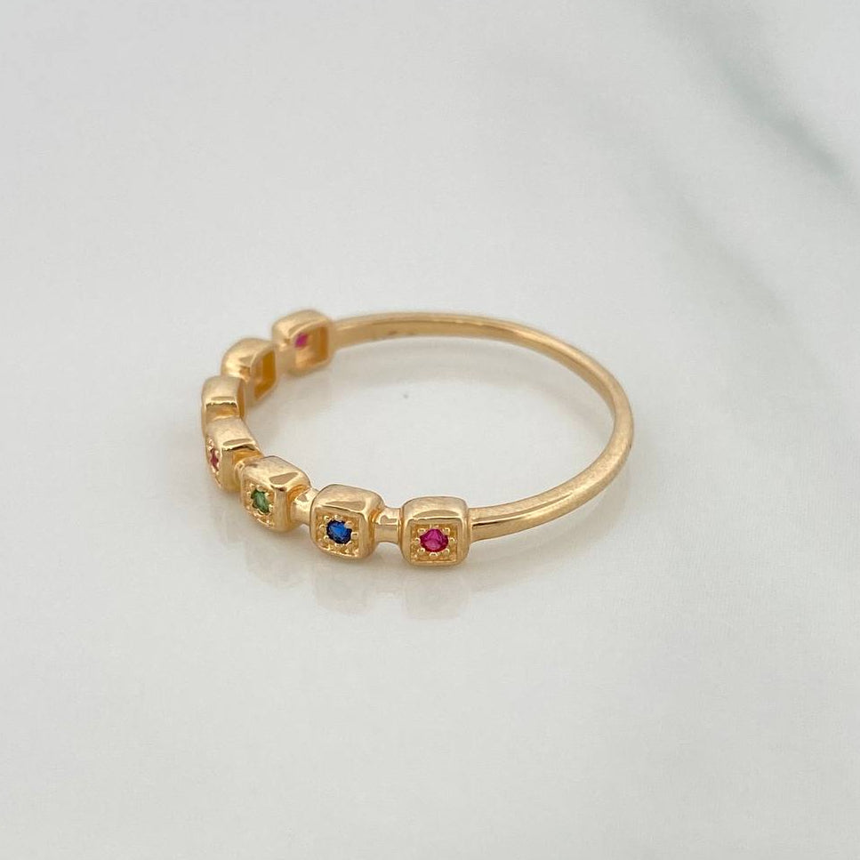 Churumbela Squares Ring 1.75gr / T7 1/2 / Yellow Gold 18K %