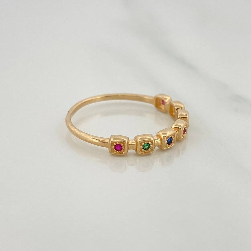 Churumbela Squares Ring 1.75gr / T7 1/2 / Yellow Gold 18K %