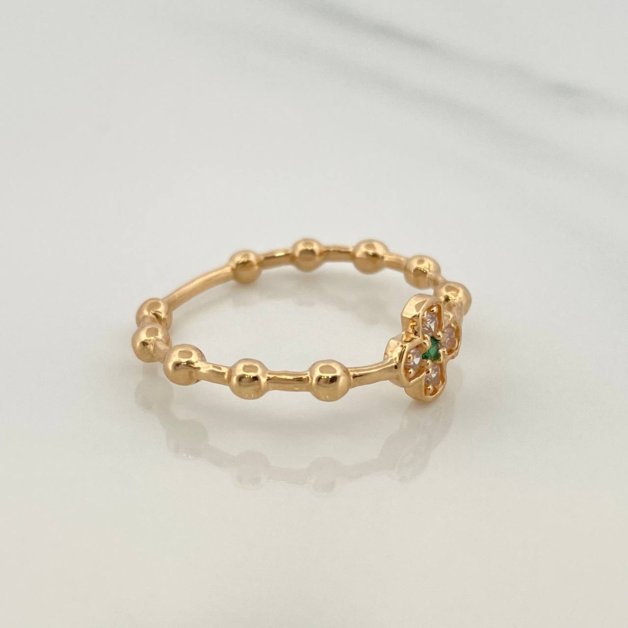Flower Circles Ring 2.15gr / T6 3/4 / Yellow Gold 18K %