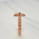 Anillo Cruz Cristo 6.45gr / T11 1/2 / Dos Oros Blanco Rosa 18K %