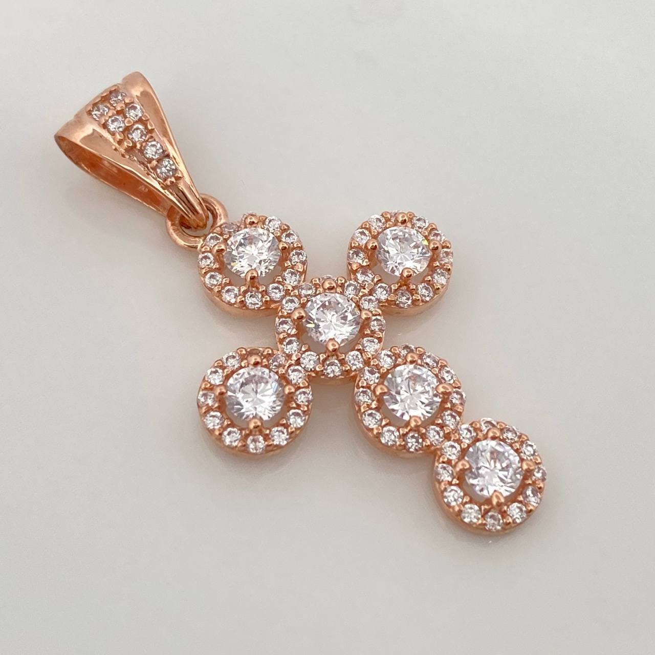 Dije Cruz Tupida 2.45gr / 1 1/4 in / Oro Rosa 18K %