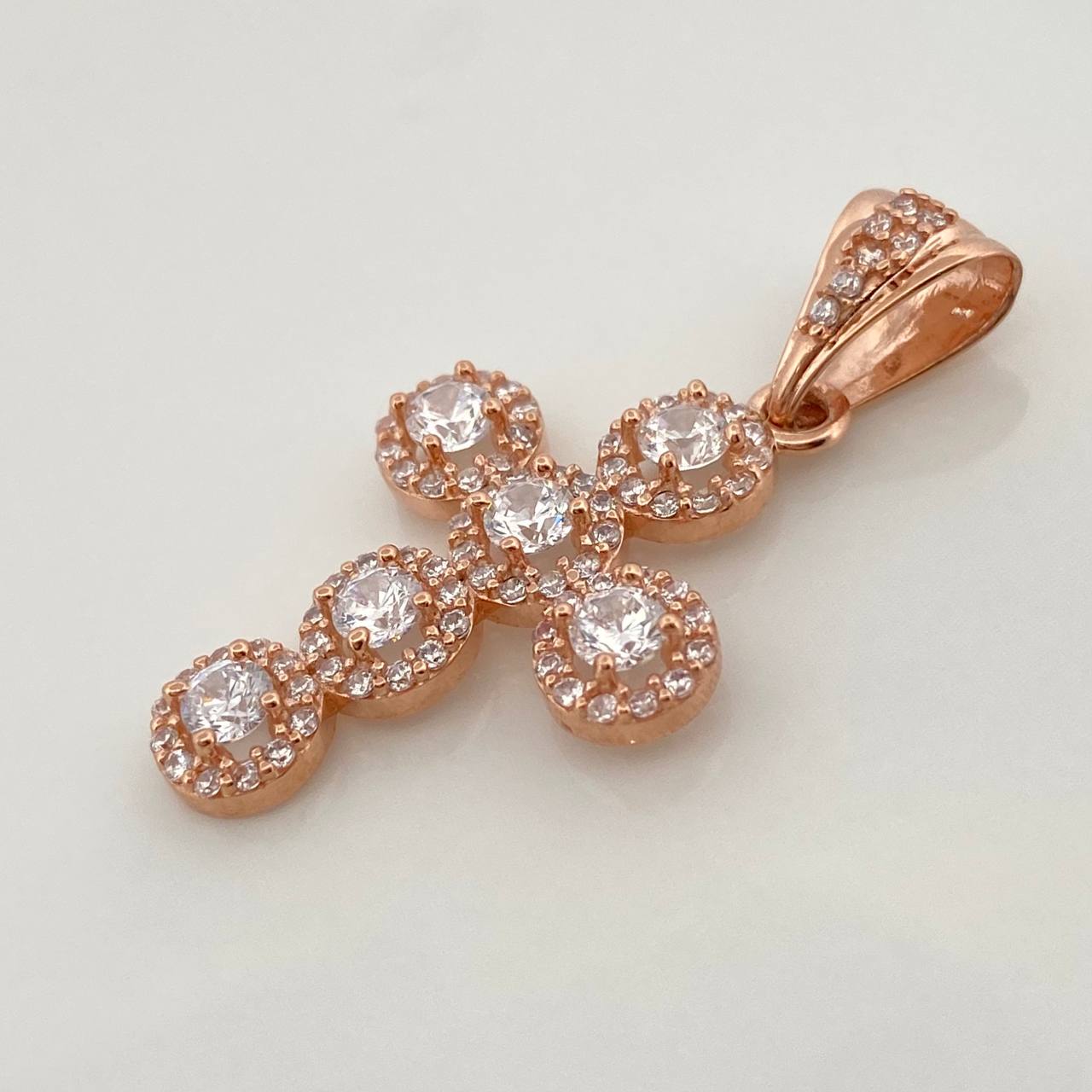 Dije Cruz Tupida 2.45gr / 1 1/4 in / Oro Rosa 18K %