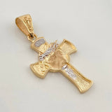Cross Face of Christ Pendant 4.45gr / 1 1/2 in / Two Yellow White Golds 18K %