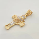 Cross Face of Christ Pendant 4.45gr / 1 1/2 in / Two Yellow White Golds 18K %