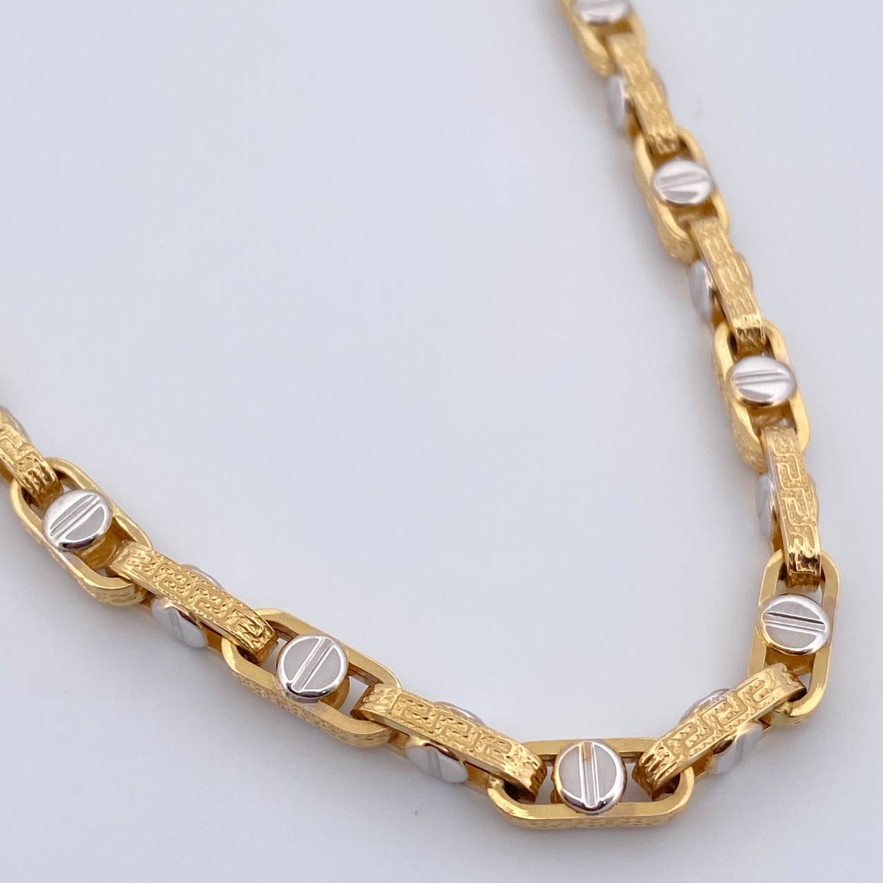 Clik Screw Chain 19gr / 24.0in / Two Tone Yellow White 18K +4$