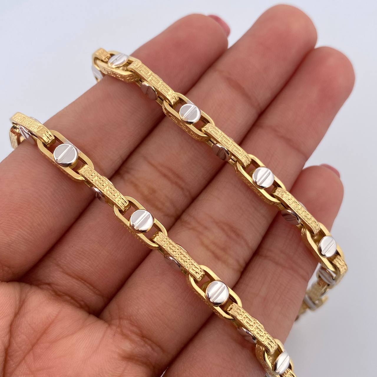 Clik Screw Chain 19gr / 24.0in / Two Tone Yellow White 18K +4$