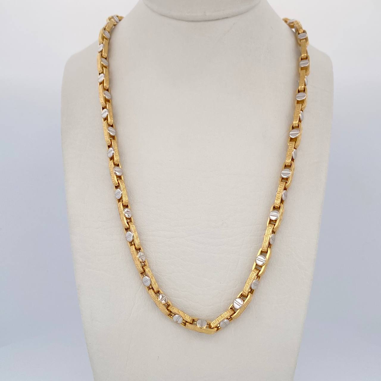 Clik Screw Chain 19gr / 24.0in / Two Tone Yellow White 18K +4$