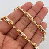 Cadena Clik Tornillos 16.15gr / 60cm / Dos Oros Amarillo Blanco +4 18K $