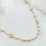 Denarius Type Chain Miraculous Virgin 3.2gr / 17.7in / Three Golds +4 18K *