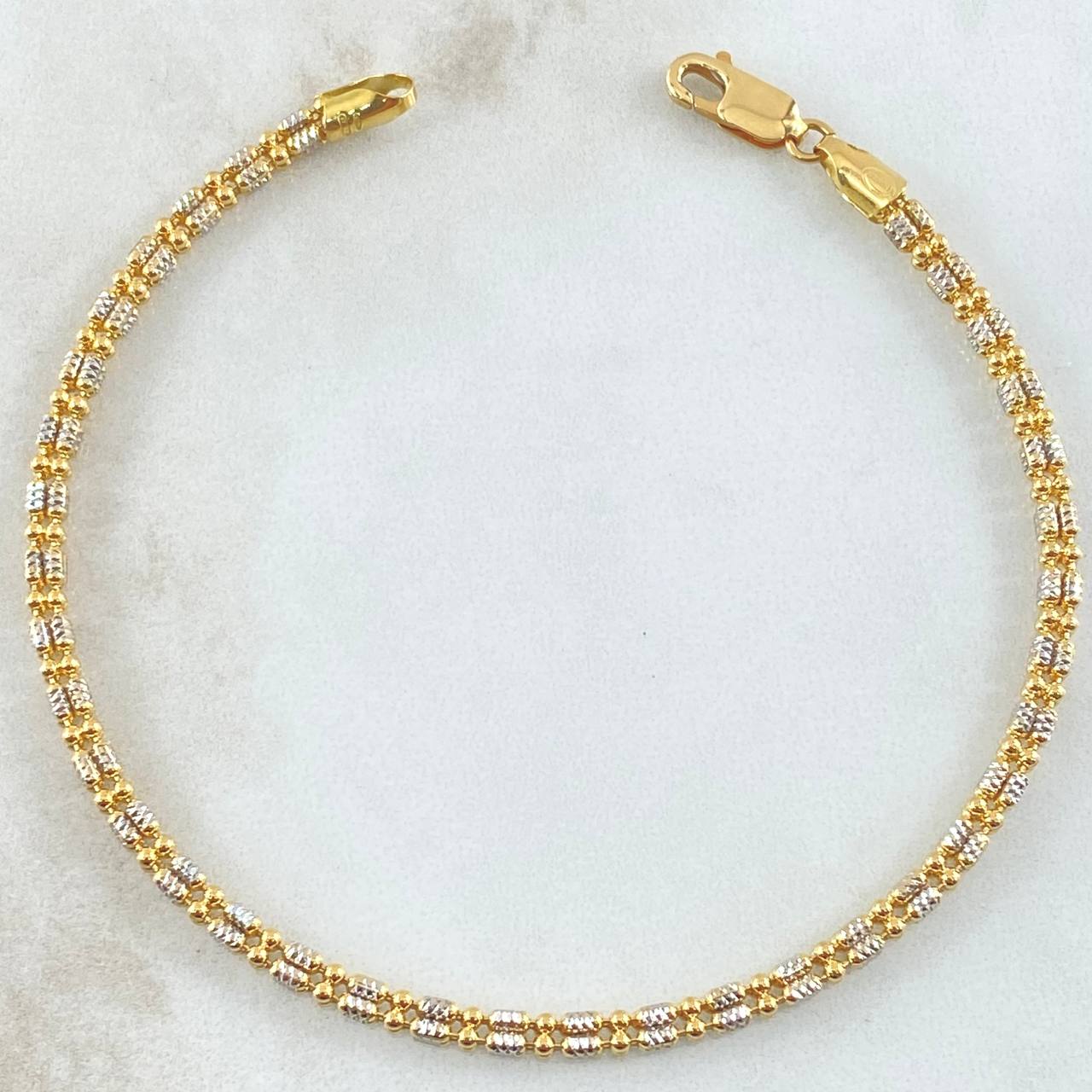 Ice Bracelet 8.15gr / 8.5in / Two Tone Yellow White 18K +4 ©