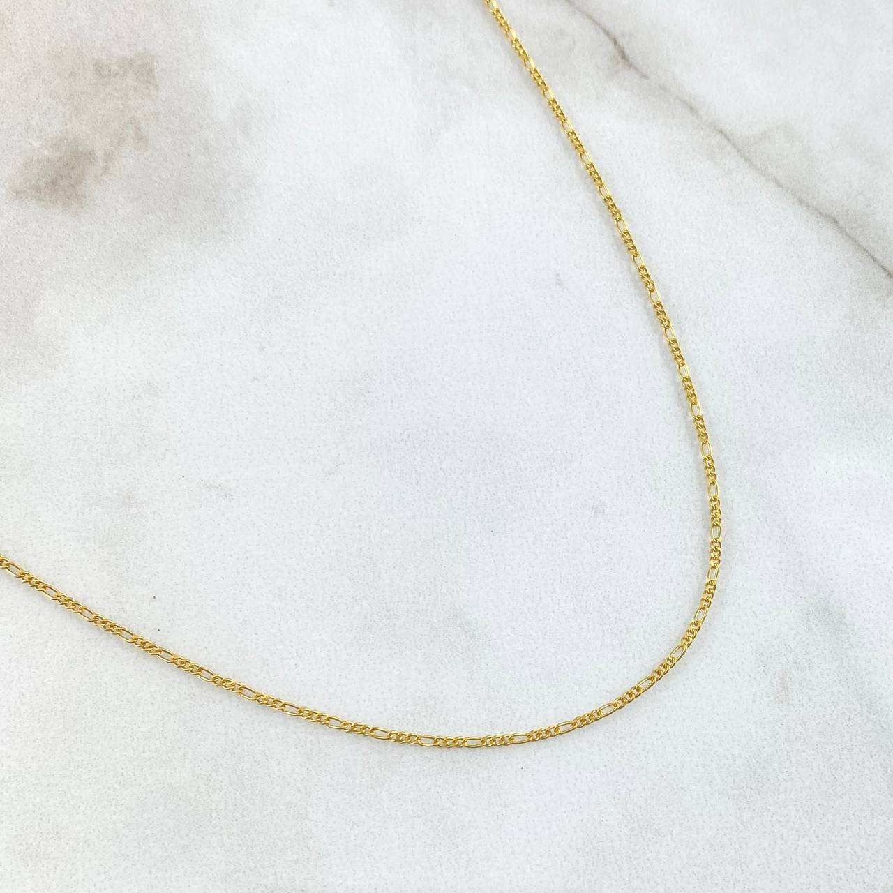 Cadena Figaro 2.2gr / 23 1/2 in / 1.1mm Oro Amarillo +1 18K *