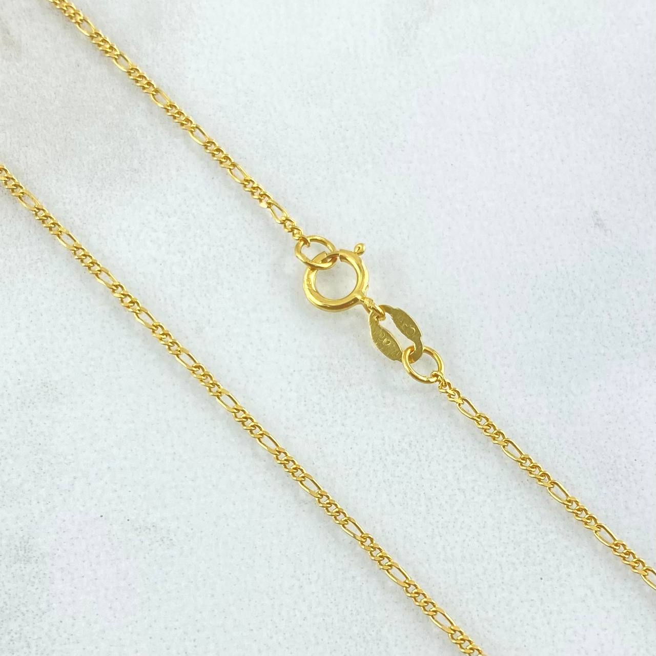 Cadena Figaro 2.2gr / 23 1/2 in / 1mm Oro Amarillo +1 18K *