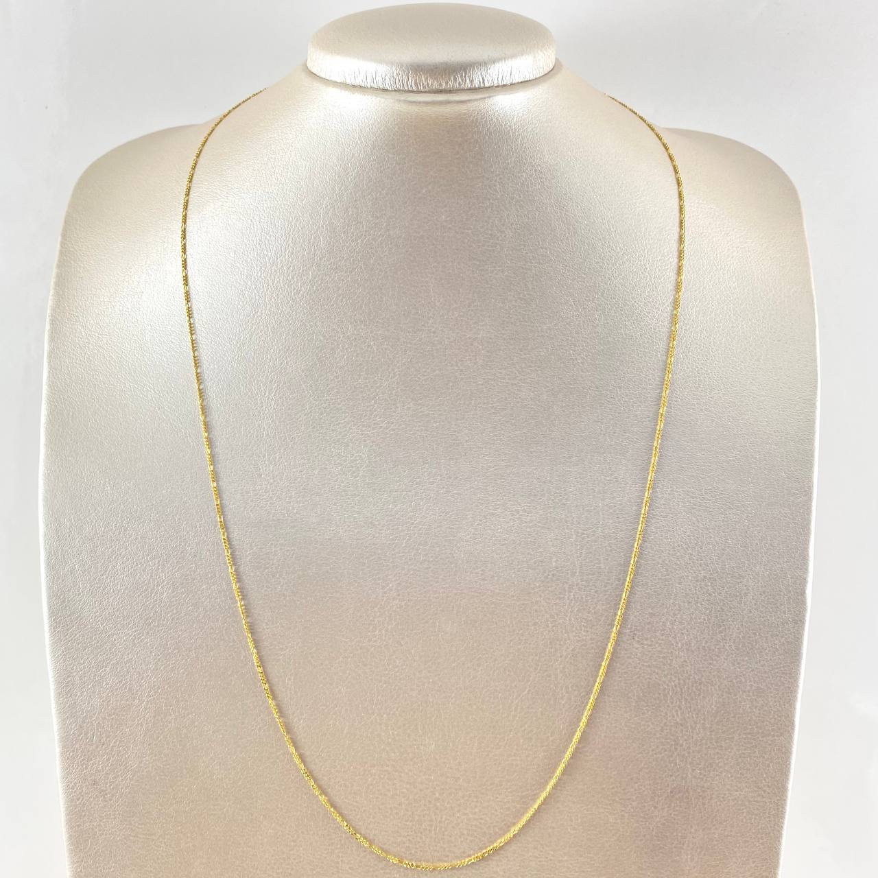 Figaro Chain 2.15gr / 23 1/2 in / 1.1mm Yellow Gold +1 18K *
