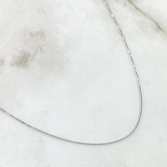 Cadena Veneciana 1.1gr / 50cm / Oro Blanco +3 18K