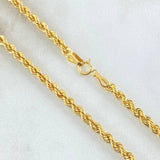 Rope Chain 3.55gr / 15.7in 18K Gold +3$