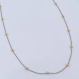 Cadena Aro Seguido Bolas 1.2gr / 44.8cm / Dos Oros Amarillo Blanco +3 18K &