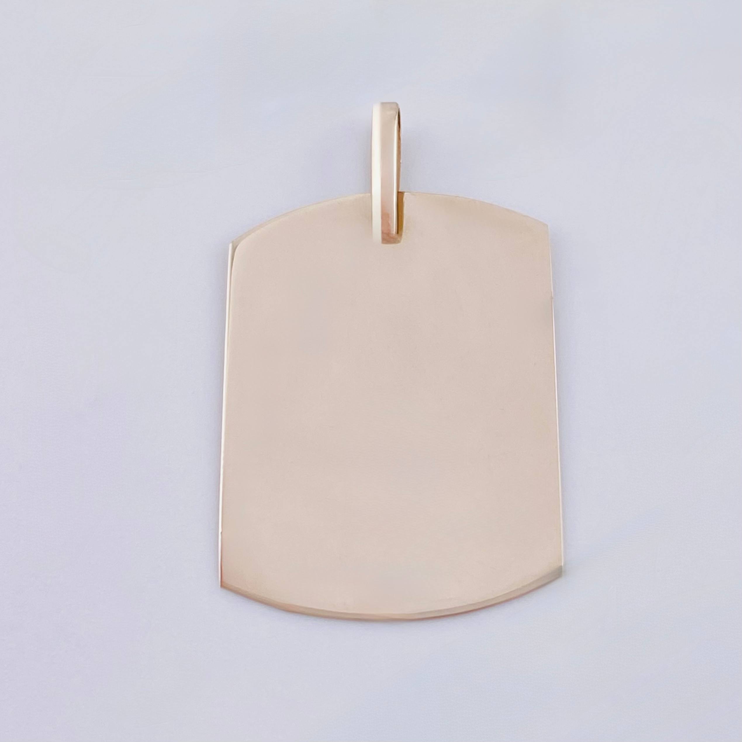 Dije Placa Rectangular Ovalada 1.55gr / 1 1/4 in / 25x19mm Oro Blanco 18K