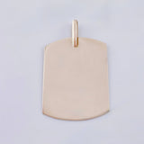 Dije Placa Rectangular Ovalada 1.55gr / 1 1/4 in / 25x19mm Oro Blanco 18K