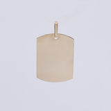 Dije Placa Rectangular Ovalada 1.55gr / 1 1/4 in / 25x19mm Oro Blanco 18K