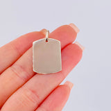 Dije Placa Rectangular Ovalada 1.55gr / 1 1/4 in / 25x19mm Oro Blanco 18K