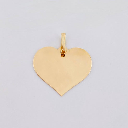 Dije Placa Corazón 1.1gr / 1 in / Oro Amarillo 18K ©