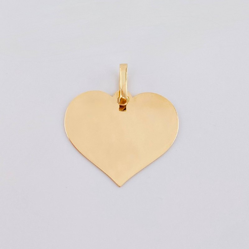 Dije Placa Corazón 1.1gr / 1 in / Oro Amarillo 18K