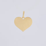 Dije Placa Corazón 1.1gr / 1 in / Oro Amarillo 18K