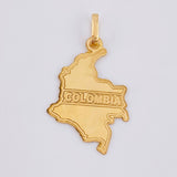 Colombia Map Pendant 1gr / 1 1/4 in / 18K Yellow Gold *