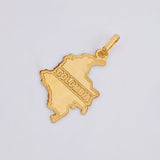 Colombia Map Pendant 1gr / 1 1/4 in / 18K Yellow Gold *