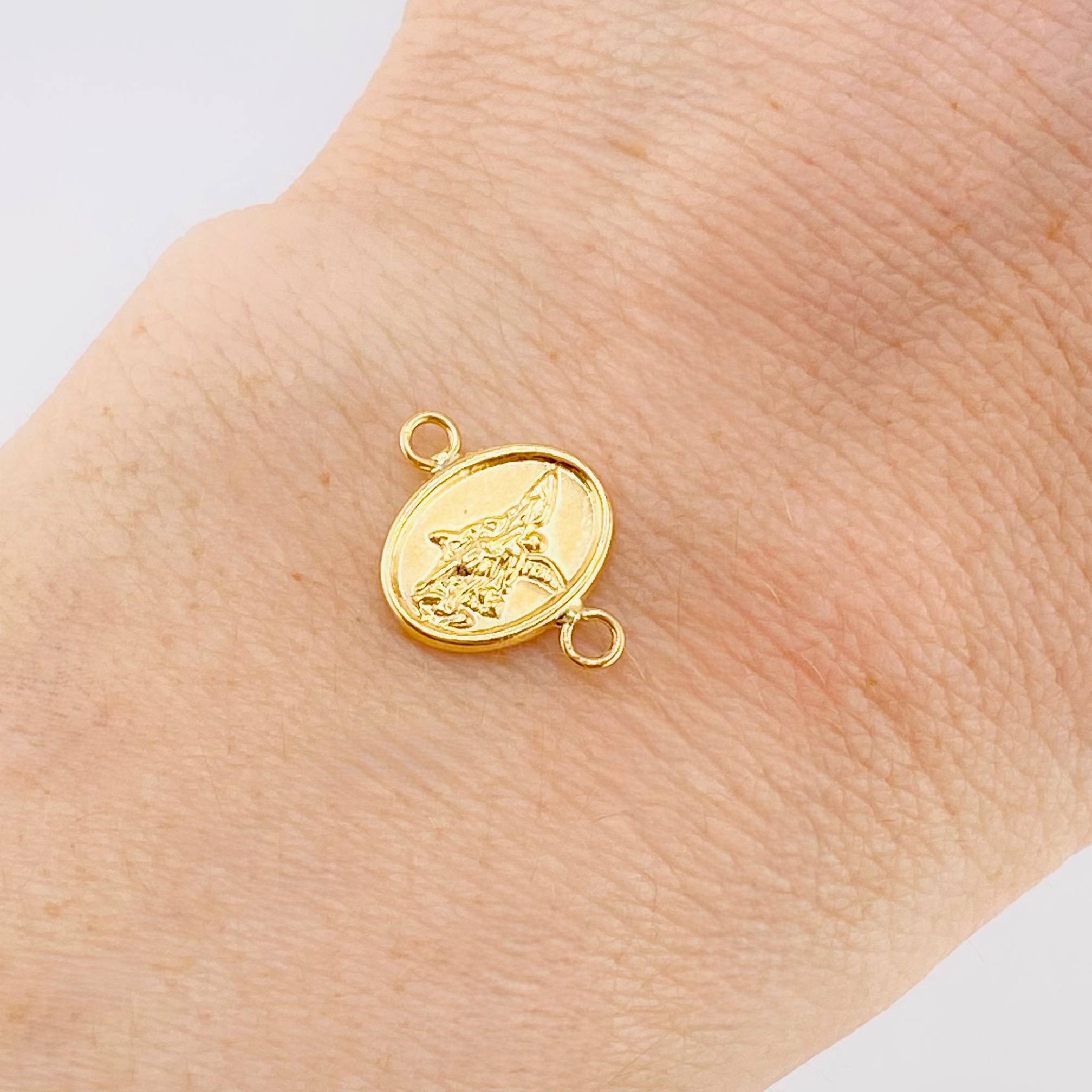 Saint Michael Archangel Charm 0.45g / 1/2 in / 18K Yellow Gold *