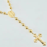 Rosary Miraculous Virgin Christ Cross 21.95gr / 25 1/2 in / 7mm-8mm 18K Yellow Gold ©